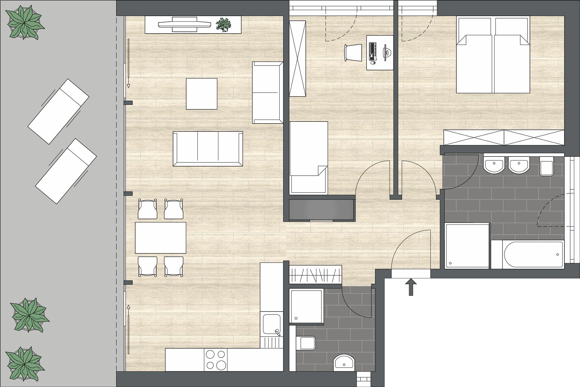 Wohnung Grundriss Visualisierung