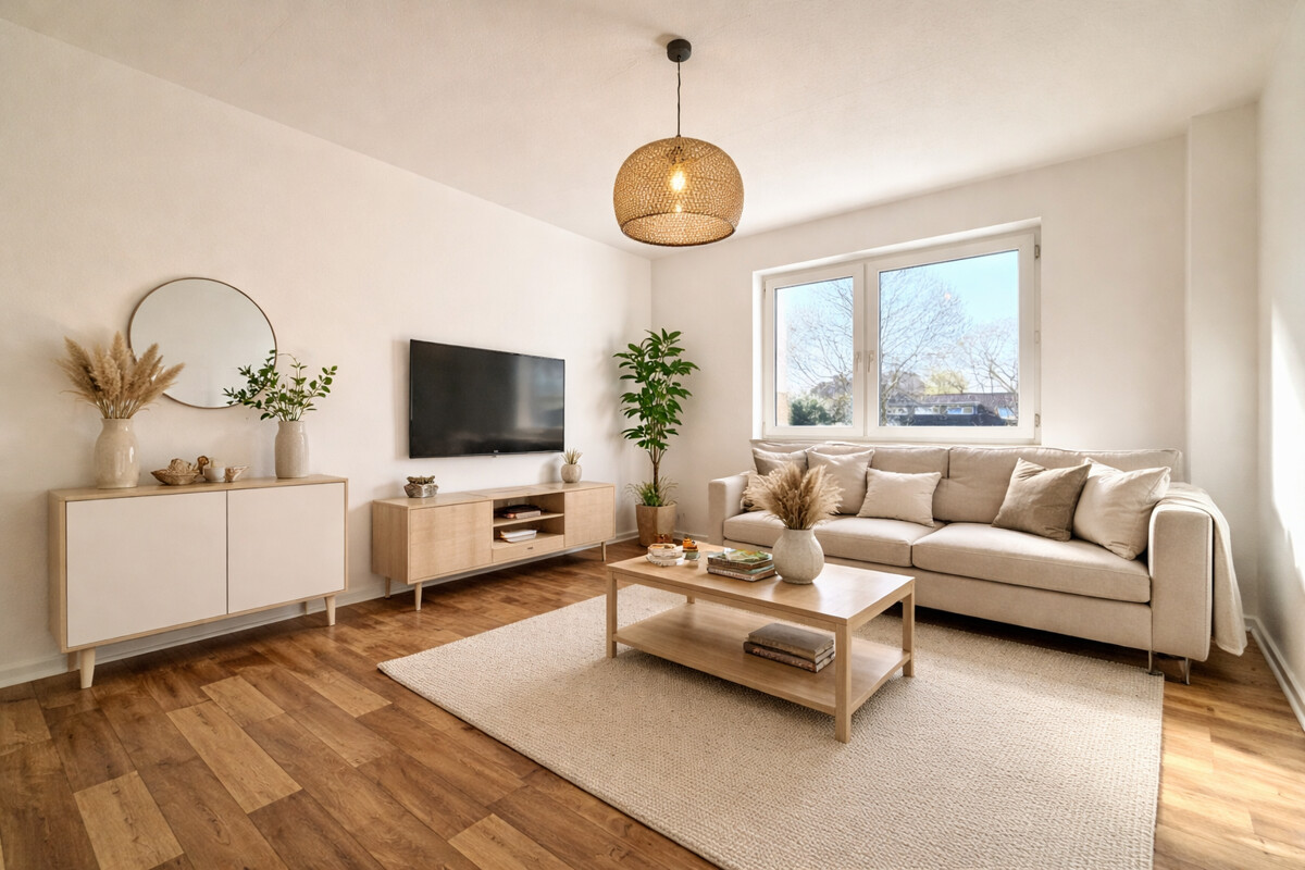 Frisch renovierte 2-Zimmer-Wohnung mit Gemeinschaftsgarten und praktischem Stauraum